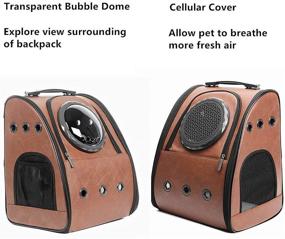 img 3 attached to 🐾 JAHUITE Upgraded Cat Backpack: Bubble Space Capsule Dog Carrier for Hiking, Traveling, and Airline Approved