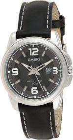 img 4 attached to ⌚ Часы Casio с черным циферблатом и кварцевым механизмом для женщин LTP1314L-8AV с черным кожаным ремешком.