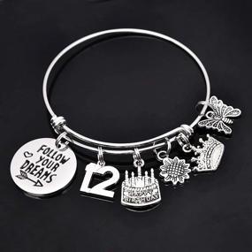 img 3 attached to 🎁 Birthday Gifts for Women Girls Bracelet, Happy Birthday Charm Bracelets for Women - 10th, 16th, 20th, 21st, 30th, 40th, 50th, 60th, 70th, 80th, 90th - Gifts for Mom, Daughter, Grandma, Wife - Jewelry Present