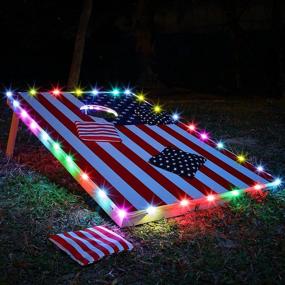 img 1 attached to 🌽 Cornhole Board Lights - 2 Sets: LED Edge and Hole Lights with 17 Colors, 7 Flashing Modes, and Convenient Remote Control - Ideal for Family Backyard Cornhole Bean Bag Toss Game during Nighttime