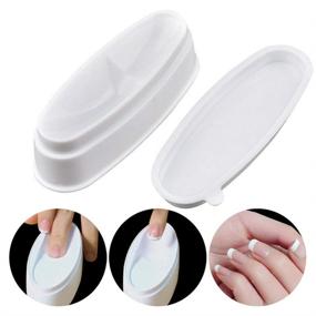 img 2 attached to 💅 PVC Nail Dip Container for Nail Dipping Powder | Jar Tray with Nail Line Mold | DIY Nail Art Tool in White