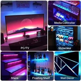 img 2 attached to 🌈 RGB LED Strip Lights, HitLights 4 Pre-Cut 1ft/4ft Dimmable LED Light Strips - Color Changing Tape Lights with Remote and UL-Listed Adapter for TV Backlight, Bedroom, Cabinet Shelf Display
