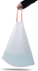 img 2 attached to 🗑️ Orino Ultra Strong Garbage Bags: 8 Gallon Trash Can Liners for Kitchen and Office - Unscented White Drawstring Trash Bags, 60 Count - 0.74 mil - 22" x 24" - Top Rated Quality!