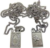 pewter catholic scapular medal our lady of mount carmel & sacred heart on stainless steel chain by westman works logo