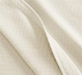 img 1 attached to 🛌 Unveiling the Charisma Deluxe Woven Cotton Blanket: King-sized Luxury in Ivory