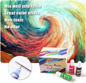 img 2 attached to 🎨 Epoxy Resin Color Pigment Dye Set - 20 Vibrant Shades for Resin Art, Jewelry Making, DIY Crafts - Includes 6 Neon & 14 Solid Color Liquid Dyes