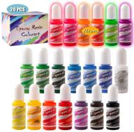 🎨 epoxy resin color pigment dye set - 20 vibrant shades for resin art, jewelry making, diy crafts - includes 6 neon & 14 solid color liquid dyes logo
