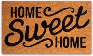 🏠 coco coir door mat with durable backing, home sweet home doormat, 17”x30” size, easy to clean entry mat, attractive color and sizing for outdoor and indoor uses, enhancing your home decor logo