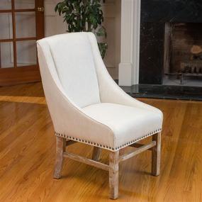 img 4 attached to 🪑 Natural Fabric Dining Chair by Christopher Knight Home