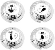 👜 exquisite vivid-it sparkling rhinestone elegant black cat purse hand bag table hanger hook set – 4 pack logo