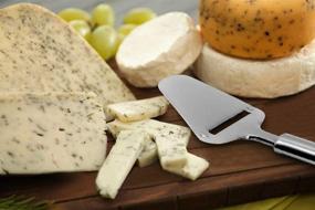 img 2 attached to 🧀 Stainless Steel Cheese Slicer, 9.3 Inch Heavy Duty Cheese Knife for Semi-Soft and Semi-Hard Cheese - Shaver and Server