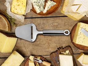 img 3 attached to 🧀 Stainless Steel Cheese Slicer, 9.3 Inch Heavy Duty Cheese Knife for Semi-Soft and Semi-Hard Cheese - Shaver and Server