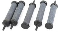 enhance aeration in fish tanks with uxcell 5-piece round base bubble fish tank release maker air stone, black/gray logo
