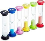 ⏳ sunrise crystal sand timer set - 6 multicolor sandglass hourglasses for precise timekeeping logo