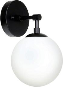 img 3 attached to 🏮 Vintage Wall Sconce with Globe Glass in Matte Black - XiNBEi Lighting Wall Light for Bathroom & Bedroom (XB-W1211-MBK)