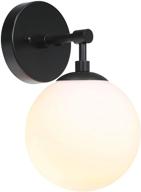 🏮 vintage wall sconce with globe glass in matte black - xinbei lighting wall light for bathroom & bedroom (xb-w1211-mbk) logo