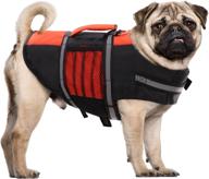 🐶 queenmore dog life jacket: essential lifesaver for small & medium dogs - high buoyancy with grab handle & emergency features логотип