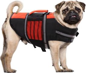 img 4 attached to 🐶 Queenmore Dog Life Jacket: Essential Lifesaver for Small & Medium Dogs - High Buoyancy with Grab Handle & Emergency Features