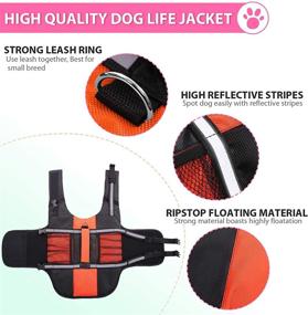 img 2 attached to 🐶 Queenmore Dog Life Jacket: Essential Lifesaver for Small & Medium Dogs - High Buoyancy with Grab Handle & Emergency Features