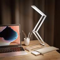 💡 krx small led desk lamp: no bluelight reading light for home office - portable, foldable, adjustable brightness, cordless & usb charging - durable aluminium alloy body логотип