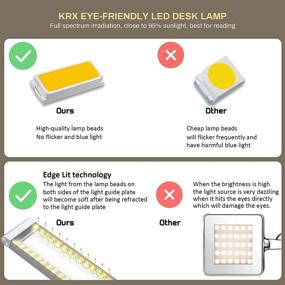 img 2 attached to 💡 KRX Small LED Desk Lamp: No Bluelight Reading Light for Home Office - Portable, Foldable, Adjustable Brightness, Cordless & USB Charging - Durable Aluminium Alloy Body