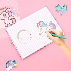 img 3 attached to 🦄 Cuibilyer Unicorn Diary: Magical Unicorn Notebook with Lock and Keys, Glittery Design- 160 Pages, Girls Birthday Party Gift