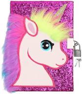 🦄 cuibilyer unicorn diary: magical unicorn notebook with lock and keys, glittery design- 160 pages, girls birthday party gift logo