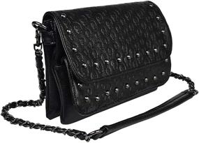 img 2 attached to 💀 Punk Skull Print Crossbody Bag for Women | Gothic Shoulder Bag with Chain | PU Leather Skull Purse
