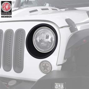 img 4 attached to 🚙 Enhance Your Jeep Wrangler JK’s Style with Hooke Road Matte Black Headlight Bezels & Trim!