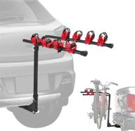 awagas 4-bike hitch mount rack - foldable bicycle rear carrier, 4 slots rail for car suvs truck back rear - high load capacity of 60kg logo