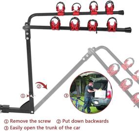 img 2 attached to awagas 4-Bike Hitch Mount Rack - Foldable Bicycle Rear Carrier, 4 Slots Rail for Car SUVs Truck Back Rear - High Load Capacity of 60kg