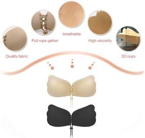 img 1 attached to 👙 Ultimate Comfort and Invisible Lift: umooie Sticky Bra - 2 Pairs Strapless Backless Adhesive Bras, Perfect Push-up Solution for Backless Dress