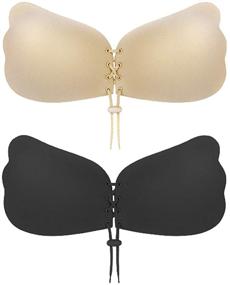 img 4 attached to 👙 Ultimate Comfort and Invisible Lift: umooie Sticky Bra - 2 Pairs Strapless Backless Adhesive Bras, Perfect Push-up Solution for Backless Dress