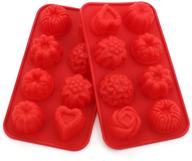 ❤️ warmbuy silicone flower & heart molds for bath bomb, soap, chocolate & candy making - 2 pack logo