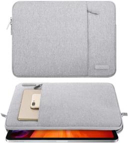 img 3 attached to 📱 MOSISO Tablet Sleeve Case - Compatible with iPad Pro 11 inch (3rd Gen) M1 5G 2021-2018, iPad Air 4 2020 10.9, iPad 8th/7th Gen 10.2, iPad Air 3 10.5, iPad 9.7 - Polyester Vertical Pocket Bag in Gray