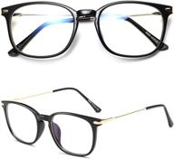 👓 penbea blue light blocking glasses for women - computer gaming and working eyewear, non-prescription fake glasses to reduce eye strain, blue light blockers for women - black logo