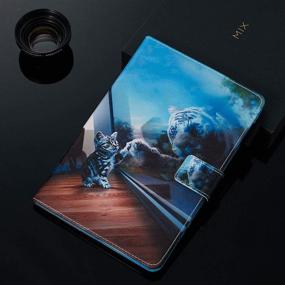 img 3 attached to Folio Case for Fire HD 10 (2019/2017 Release, 9th/7th Generation) - 📚 Macoku Ultra Slim PU Leather Smart Cover with Auto Wake/Sleep and Folding Stand