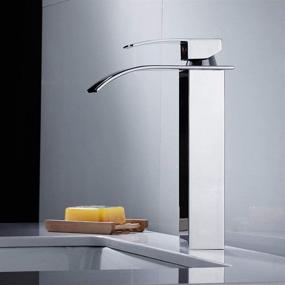 img 4 attached to 💦 Single Rectangular Bathroom Faucet with Waterfall Feature