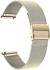 img 3 attached to 📿 TRUMiRR 20mm Mesh Stainless Steel Watchband Champagne Gold Strap for Garmin Vivomove HR, Vivoactive 3, Vivomove 3 Luxe Style, Venu Sq, Approach S40