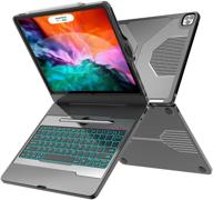 🔒 chesona ipad pro 12.9 case 2020: keyboard, usb-c hub, backlit, pencil holder - black logo