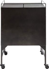 img 1 attached to 🏺 Rustic Metal Cabinet with Caster Wheels &amp; Glass Doors - Creative Co-Op DA8479-1