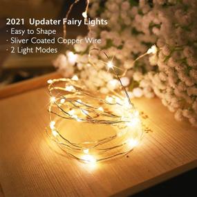 img 3 attached to 🔥 Homemory 2 Mode Fairy String Lights - 12 Pack Battery Operated, 6.6ft 20LED Christmas Lights with Silver Coated Copper Wire - Firefly Twinkle Lights for Party Christmas Decor - Warm White