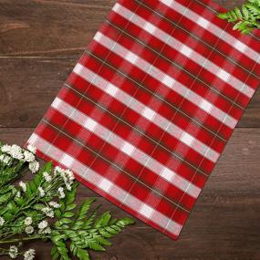 img 4 attached to 🎄 Urban Villa Tartan Checks Christmas Place Mats - Set of 6, Red Green White, 100% Cotton, 14''x 20''