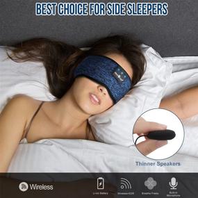 img 2 attached to 🎧 Enhance Your Sleep and Workouts with MUSICOZY Bluetooth Headband Sports Sleep Headphones, Dark Blue