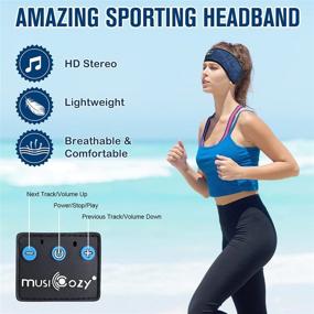 img 3 attached to 🎧 Enhance Your Sleep and Workouts with MUSICOZY Bluetooth Headband Sports Sleep Headphones, Dark Blue