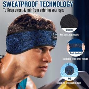 img 1 attached to 🎧 Enhance Your Sleep and Workouts with MUSICOZY Bluetooth Headband Sports Sleep Headphones, Dark Blue