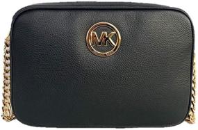 img 4 attached to 👜 Black Pebbled Leather Michael Kors Fulton Large EW Crossbody Bag