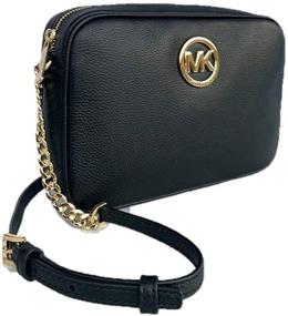 img 1 attached to 👜 Black Pebbled Leather Michael Kors Fulton Large EW Crossbody Bag