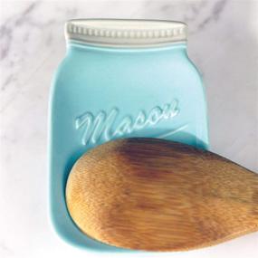 img 3 attached to Mason Jar Spoon Rest in Blue