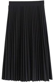 img 3 attached to GOLDSTITCH Women's High Waist Pleated A-line Swing Midi Skirt - Stylish and Flattering